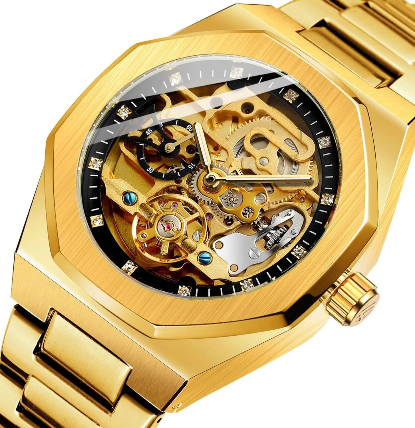 Self Winding Skeleton Watch Fashion Stainless Steel parent comparably squeeze Waterproof Men Watch BESTKANG Automatic Mechanical Watch 