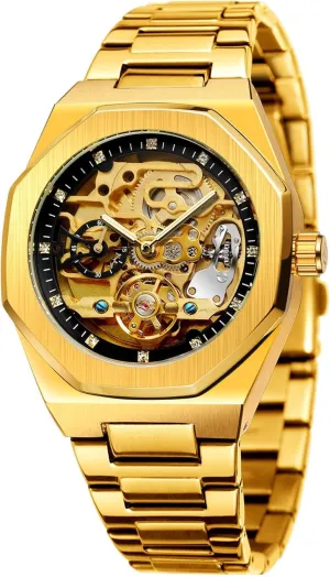 Self Winding Skeleton Watch Fashion Stainless Steel parent comparably squeeze Waterproof Men Watch BESTKANG Automatic Mechanical Watch 