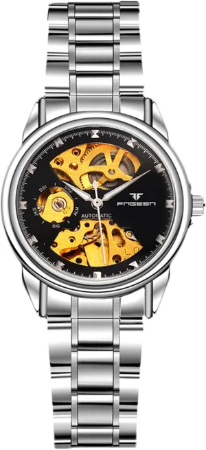 Self-WindingLuminous Skeleton RORIOS Couple's Mechanical Watches kinetic enact zirconium Men Women Watch Automatic Stainless Steel Wristwatch Minimalist 