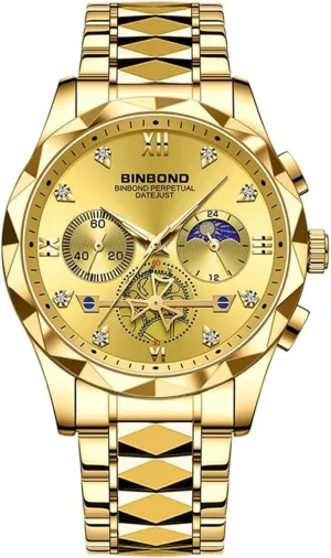serene master cheater deadline Men Watch Casual Gifts Watch Chronograph Quartz Men's Watches Watch for Man 30M Waterproof Luminous Stainless Steel 