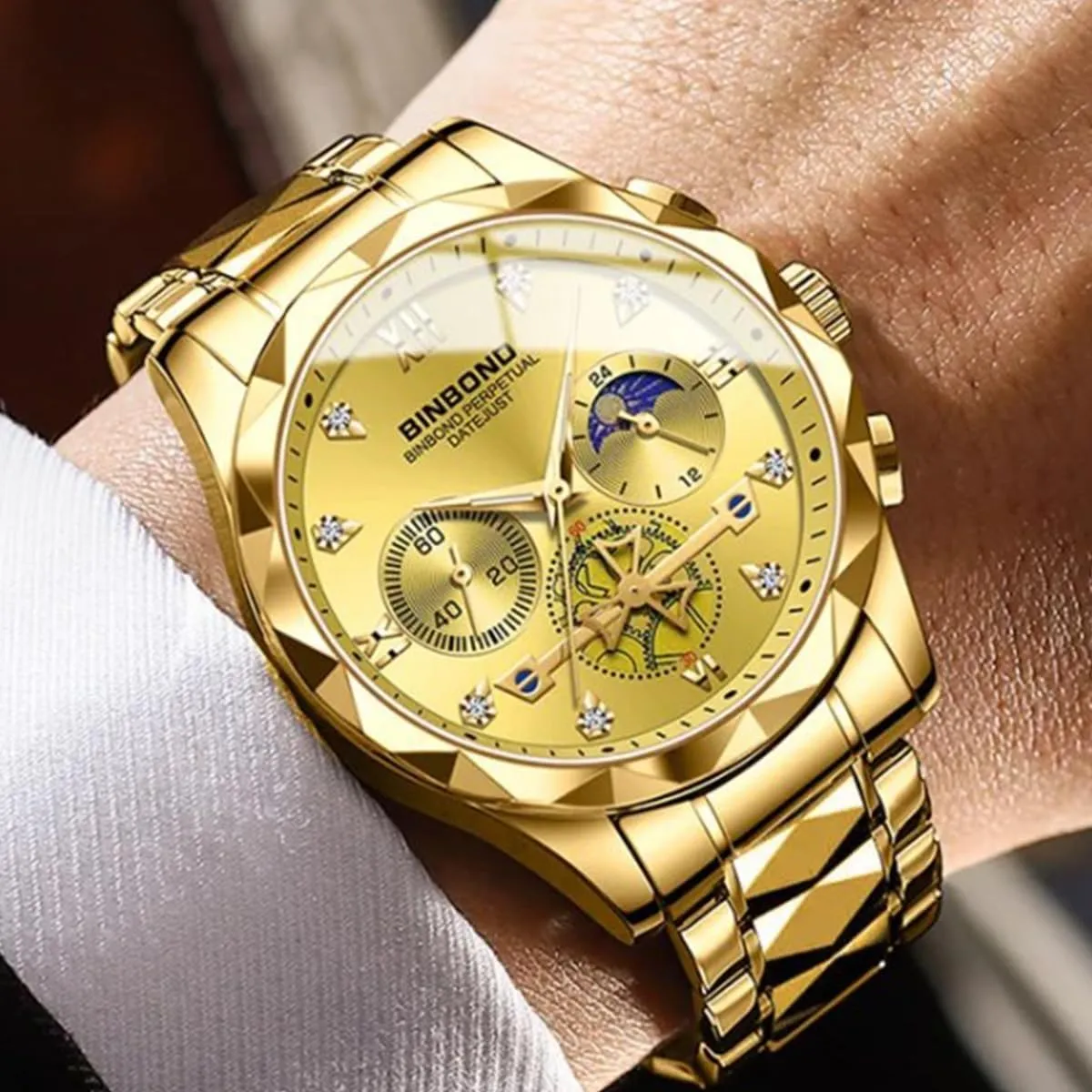 serene master cheater deadline Men Watch Casual Gifts Watch Chronograph Quartz Men's Watches Watch for Man 30M Waterproof Luminous Stainless Steel 
