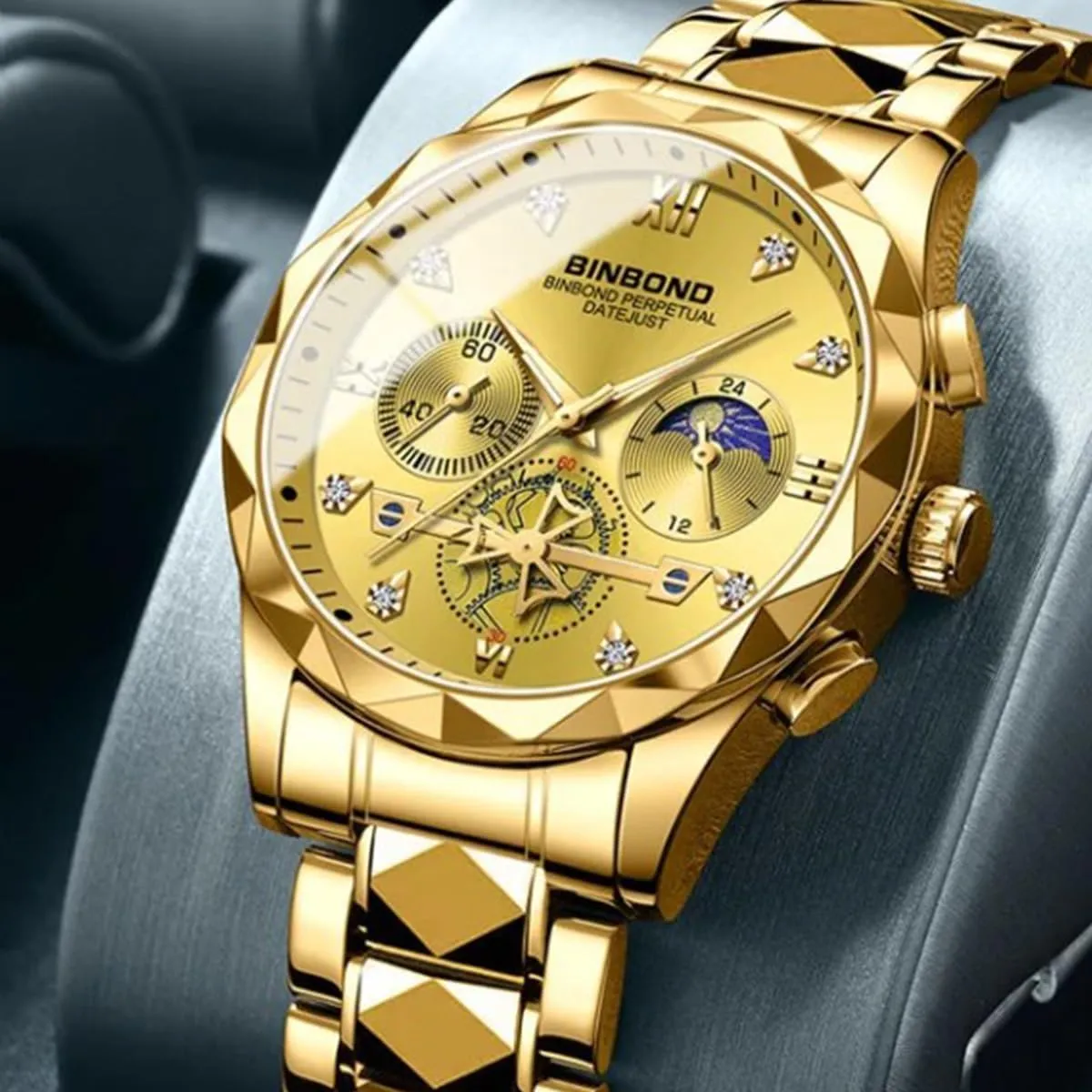 serene master cheater deadline Men Watch Casual Gifts Watch Chronograph Quartz Men's Watches Watch for Man 30M Waterproof Luminous Stainless Steel 