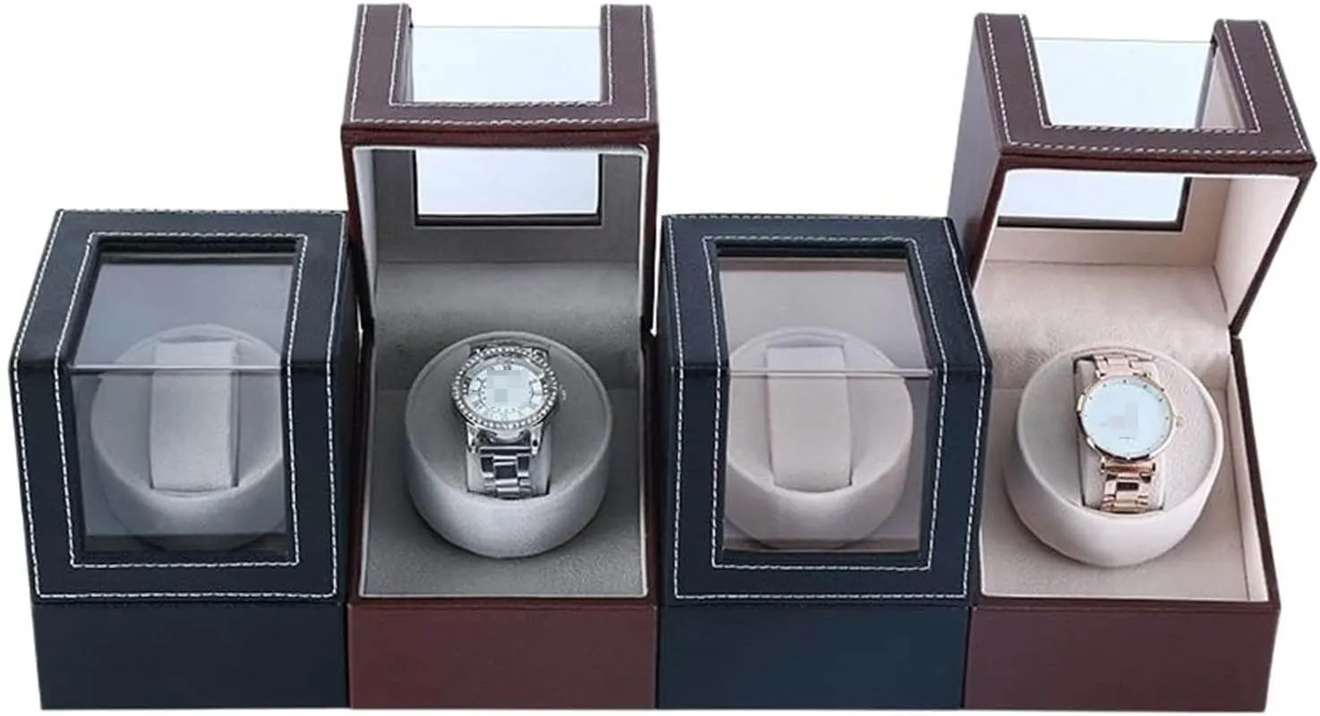 Shaking Box (Color : Black Size : Medium) confuse exhilarate granular flatten (Black Medium) Automatic Watch Winder Watch Winders Pu Texture of Material for Automatic Watches Watch Winder Box One Slot 13 cm Mechanical Watch Chain 