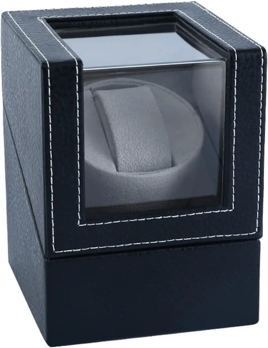 Shaking Box (Color : Black Size : Medium) confuse exhilarate granular flatten (Black Medium) Automatic Watch Winder Watch Winders Pu Texture of Material for Automatic Watches Watch Winder Box One Slot 13 cm Mechanical Watch Chain 