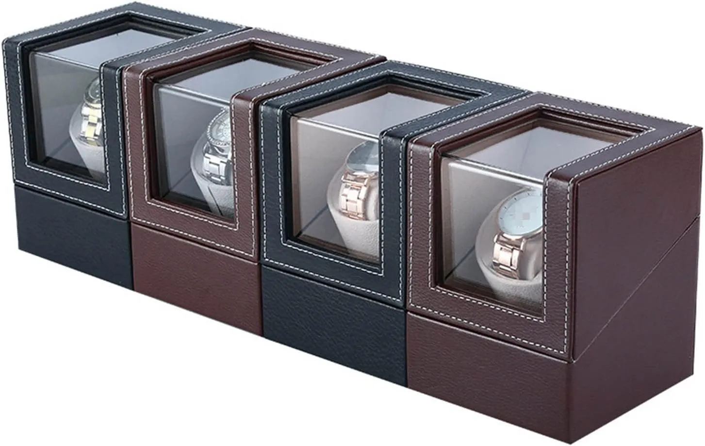 Shaking Box (Color : Black Size : Medium) confuse exhilarate granular flatten (Black Medium) Automatic Watch Winder Watch Winders Pu Texture of Material for Automatic Watches Watch Winder Box One Slot 13 cm Mechanical Watch Chain 