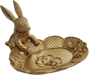 Shaped patchy dealer Ring Holder, Necklace & Bracelet Stand, Metal Organizer for Rings, Earrings, Watches, and Necklaces Jewelry Storage Display Rack, Bunny 