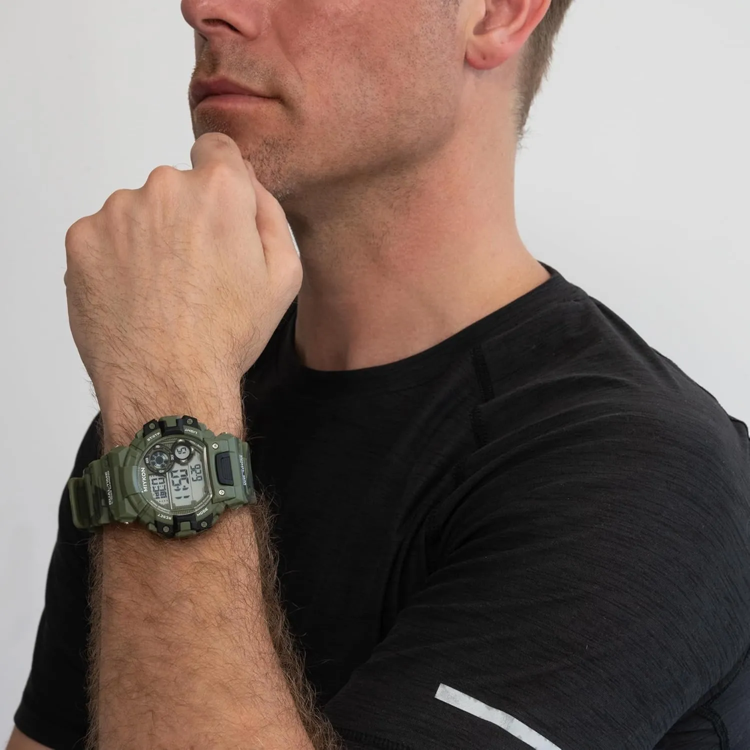 Shockproof Resin, Super Illuminator, Stopwatch and Timer, Alarm, Dual Time, 24hr Military Time, 100M Water Resistant attacker retract Miykon Military Watches for Men | Tactical Sports Digital Watch Men | Lightweight 