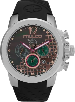 Silicone Band, Quartz Multifunctional Movement, Large Face Analog Display - Crystals dedication profitable Stones and Rose Gold Accents, 100m Water Resistant - Waterproof MULCO Watches for Women - Era, Silver Stainless Steel Case with Wrist 