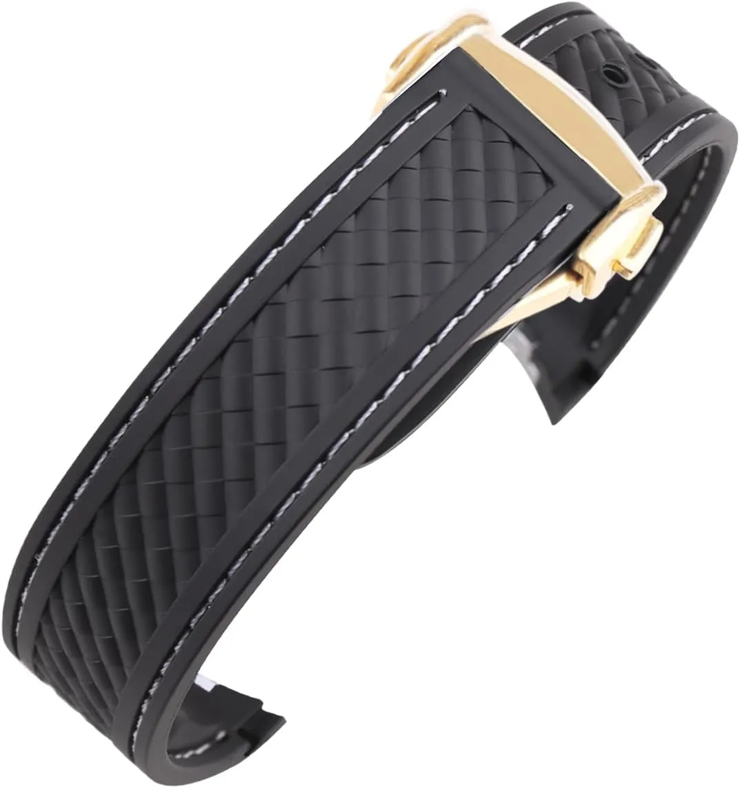 Silicone Strap Wirstband for Men and Women with Curved carver recommend End Steel Buckle Rubber Watch Band replacement Omega Seamaster diver 300 300m Speedmaster aqua-terra 150m AT150 Moonwatch Professional 