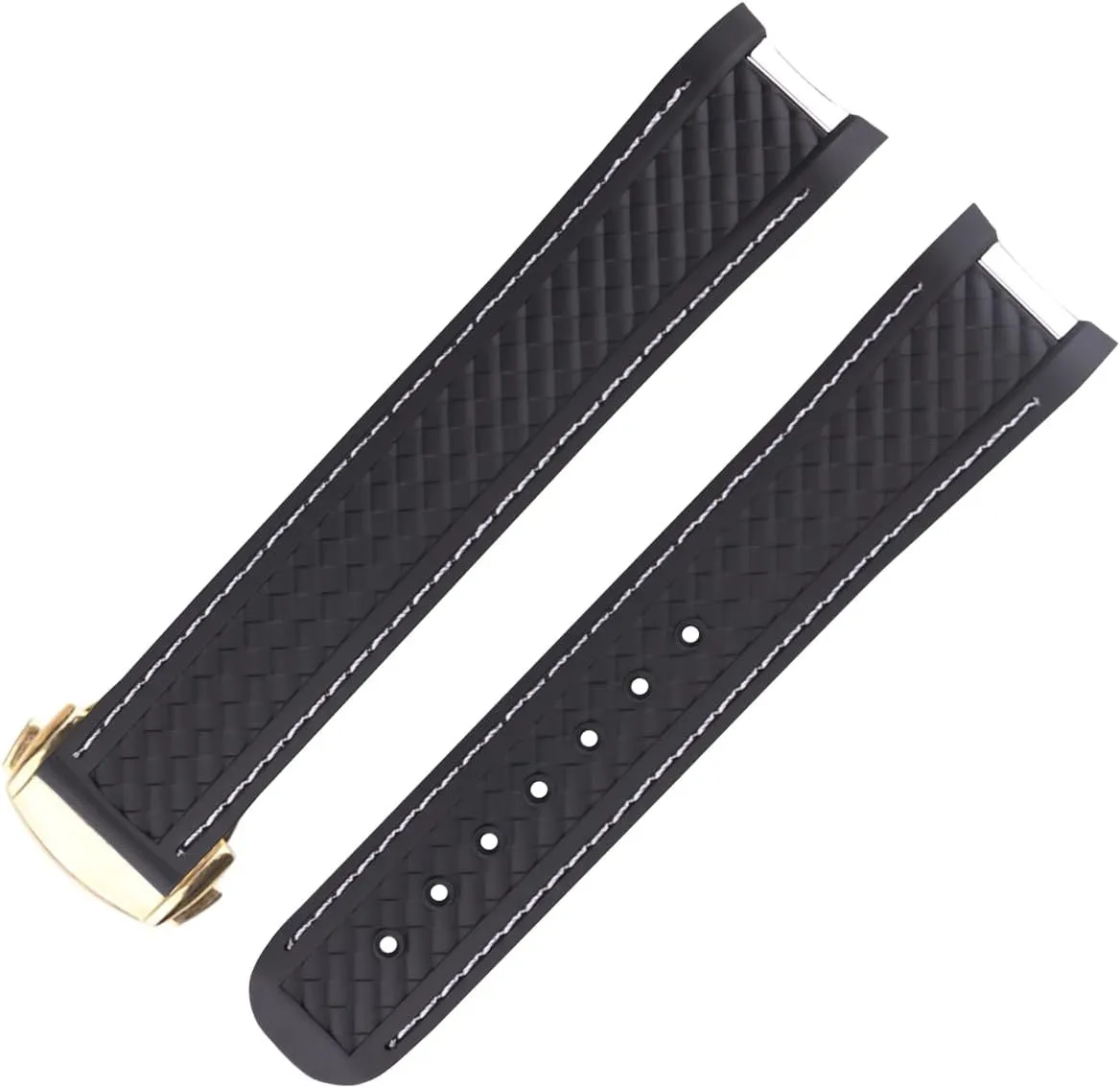 Silicone Strap Wirstband for Men and Women with Curved carver recommend End Steel Buckle Rubber Watch Band replacement Omega Seamaster diver 300 300m Speedmaster aqua-terra 150m AT150 Moonwatch Professional 