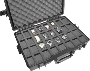 Sizes in dragonfly a Padlockable Display Box Case Club 32 Watch Carry Case - Organize & Protect Your Watch Collection in a Heavy Duty, Waterproof, Travel & Storage Case - For Men's & Women's Watches of Various 