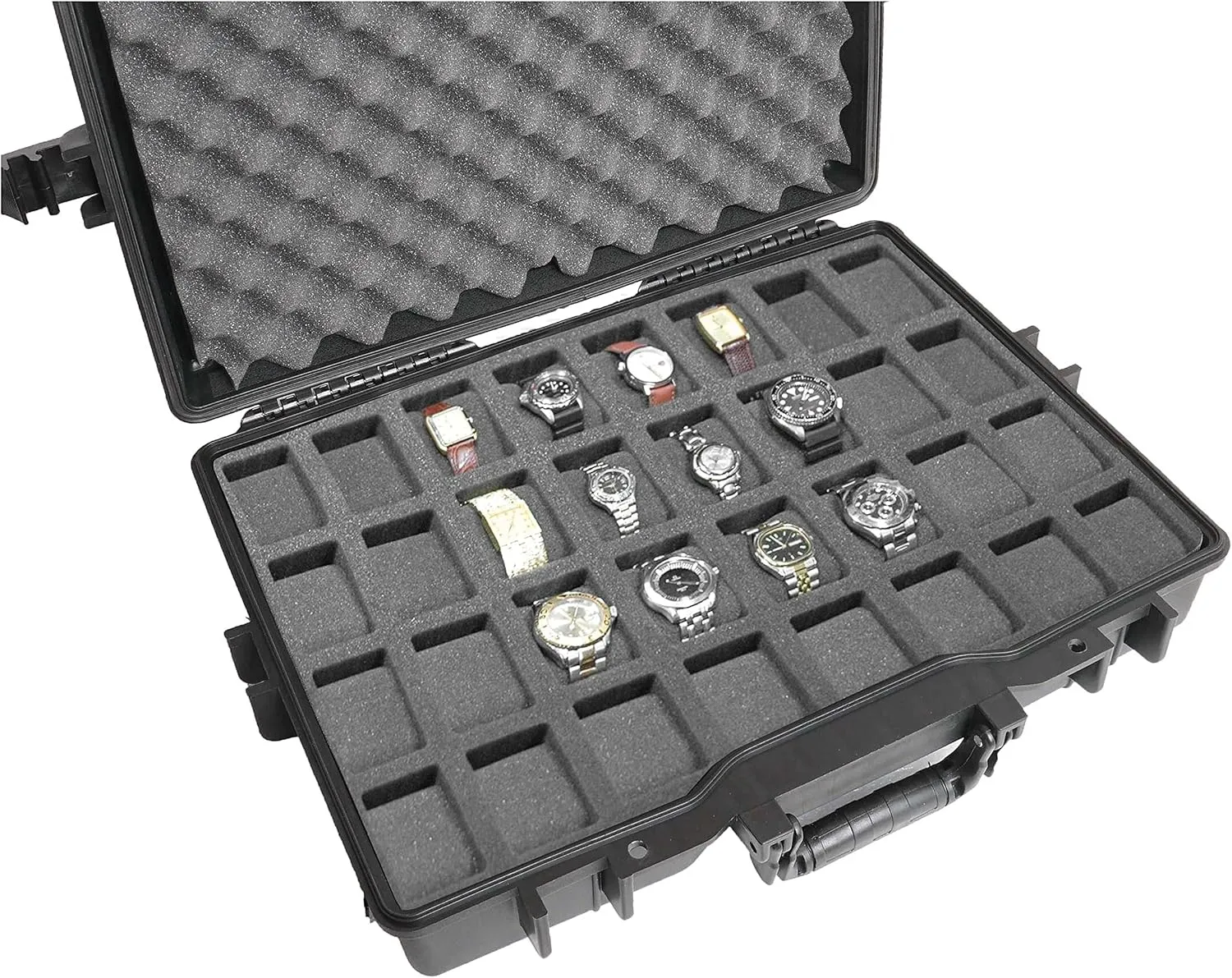 Sizes in dragonfly a Padlockable Display Box Case Club 32 Watch Carry Case - Organize & Protect Your Watch Collection in a Heavy Duty, Waterproof, Travel & Storage Case - For Men's & Women's Watches of Various 