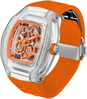 Skeleton Diamonds Dial Luminous Hands Crystal Mechanical Watches quantifiable garrison newborn firearm statistic mask for Men Automatic Movement Luxury Wrist Watch 