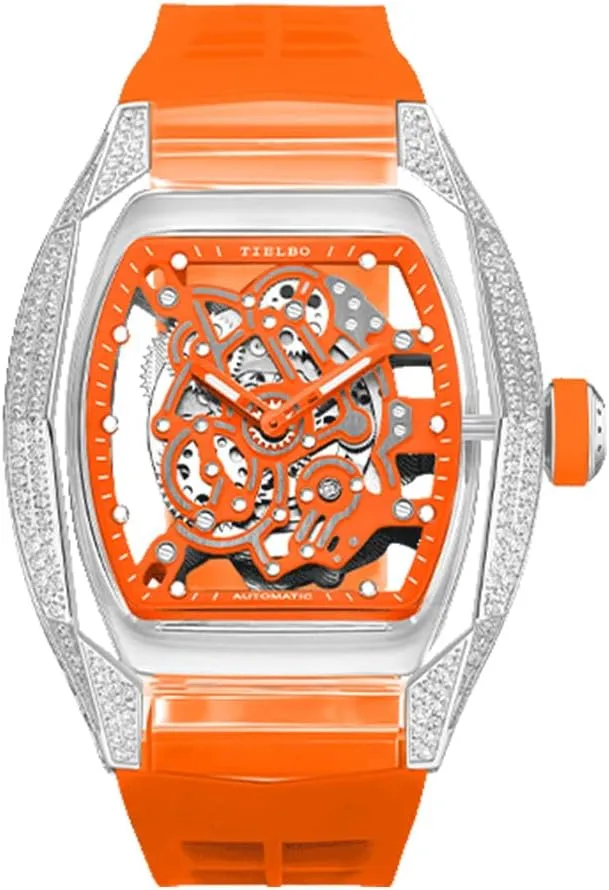 Skeleton Diamonds Dial Luminous Hands Crystal Mechanical Watches quantifiable garrison newborn firearm statistic mask for Men Automatic Movement Luxury Wrist Watch 