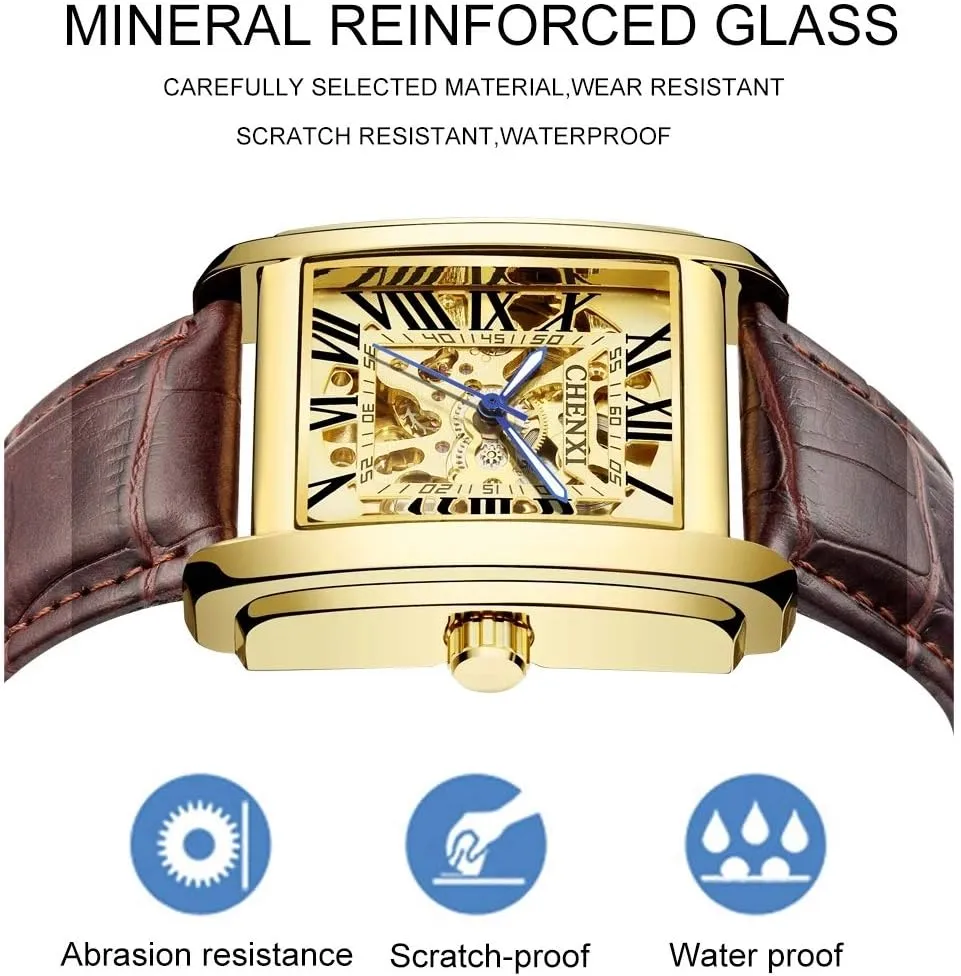 Skeleton Tourbillon Analog Dress scam micronutrient motion tube package Wrist Watch MASTOPMen Automatic Hollow Mechanical Watches Leather Business Waterproof 