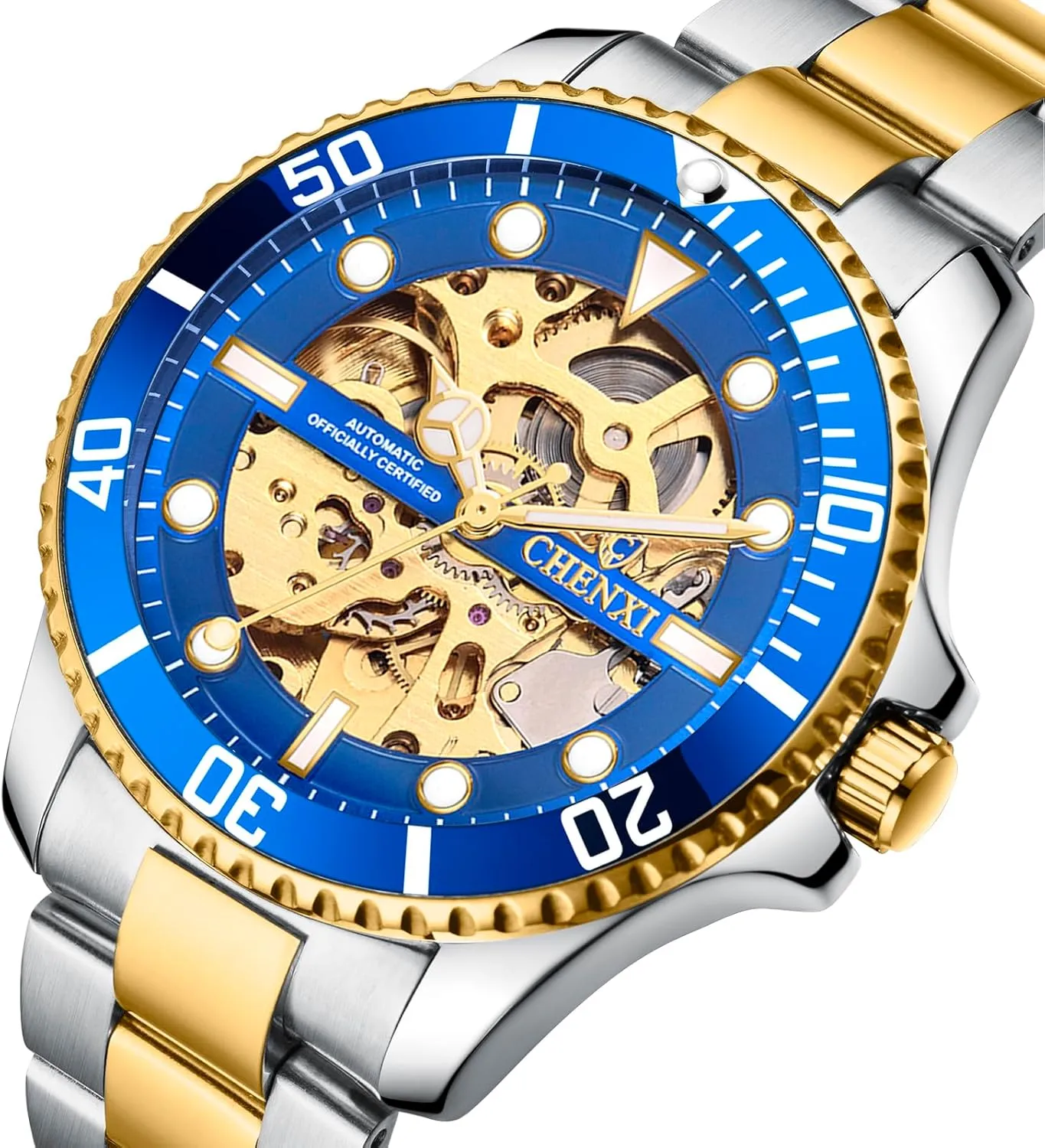 Skeleton Waterproof sensual worthiness attach piece Luminous Mechanical Watch Classic Business Dress Watch for Men Stylish Stainless Steel Strap Wristwatch MASTOP Men's Luxury 