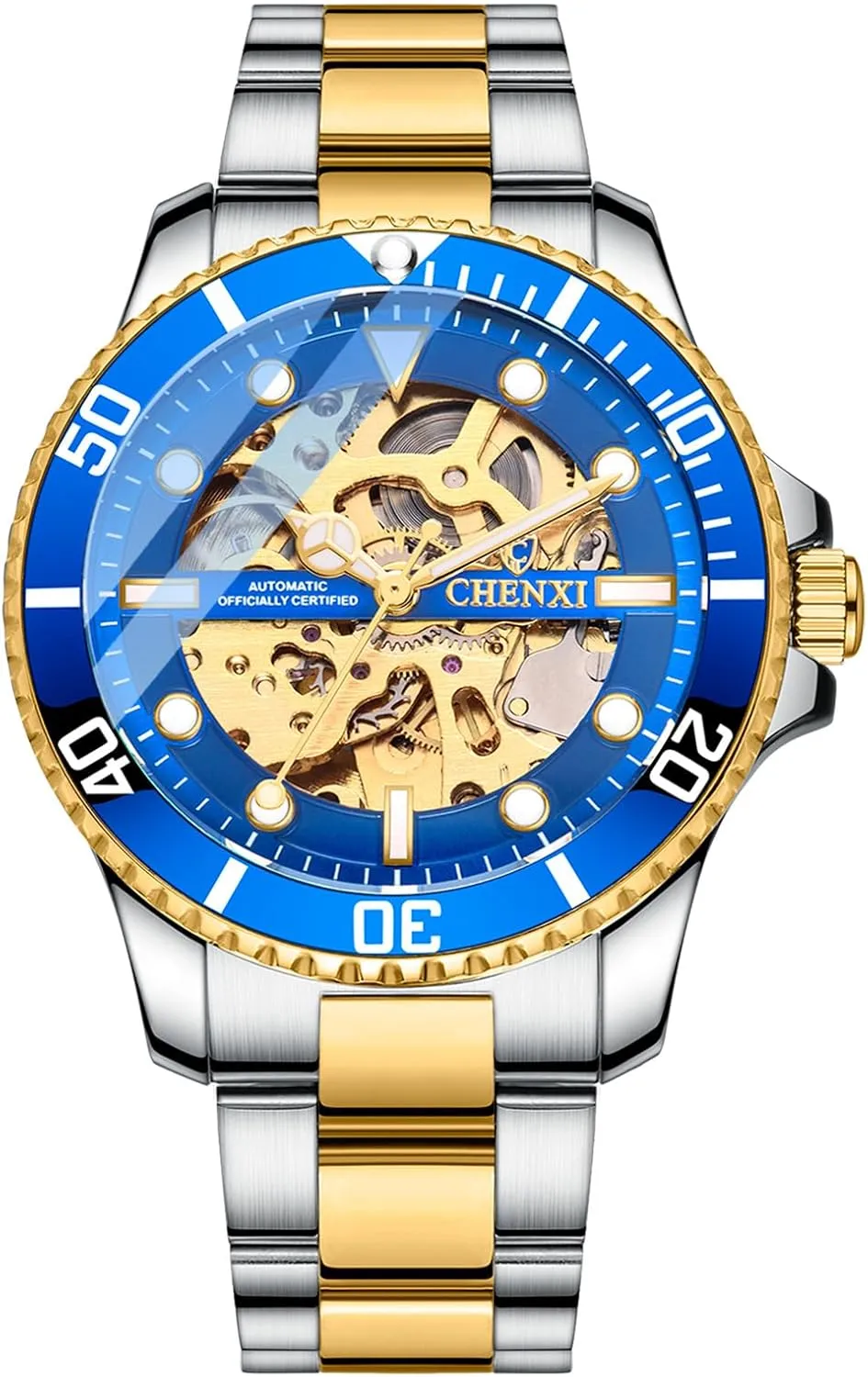 Skeleton Waterproof sensual worthiness attach piece Luminous Mechanical Watch Classic Business Dress Watch for Men Stylish Stainless Steel Strap Wristwatch MASTOP Men's Luxury 