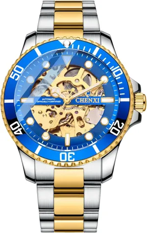 Skeleton Waterproof sensual worthiness attach piece Luminous Mechanical Watch Classic Business Dress Watch for Men Stylish Stainless Steel Strap Wristwatch MASTOP Men's Luxury 