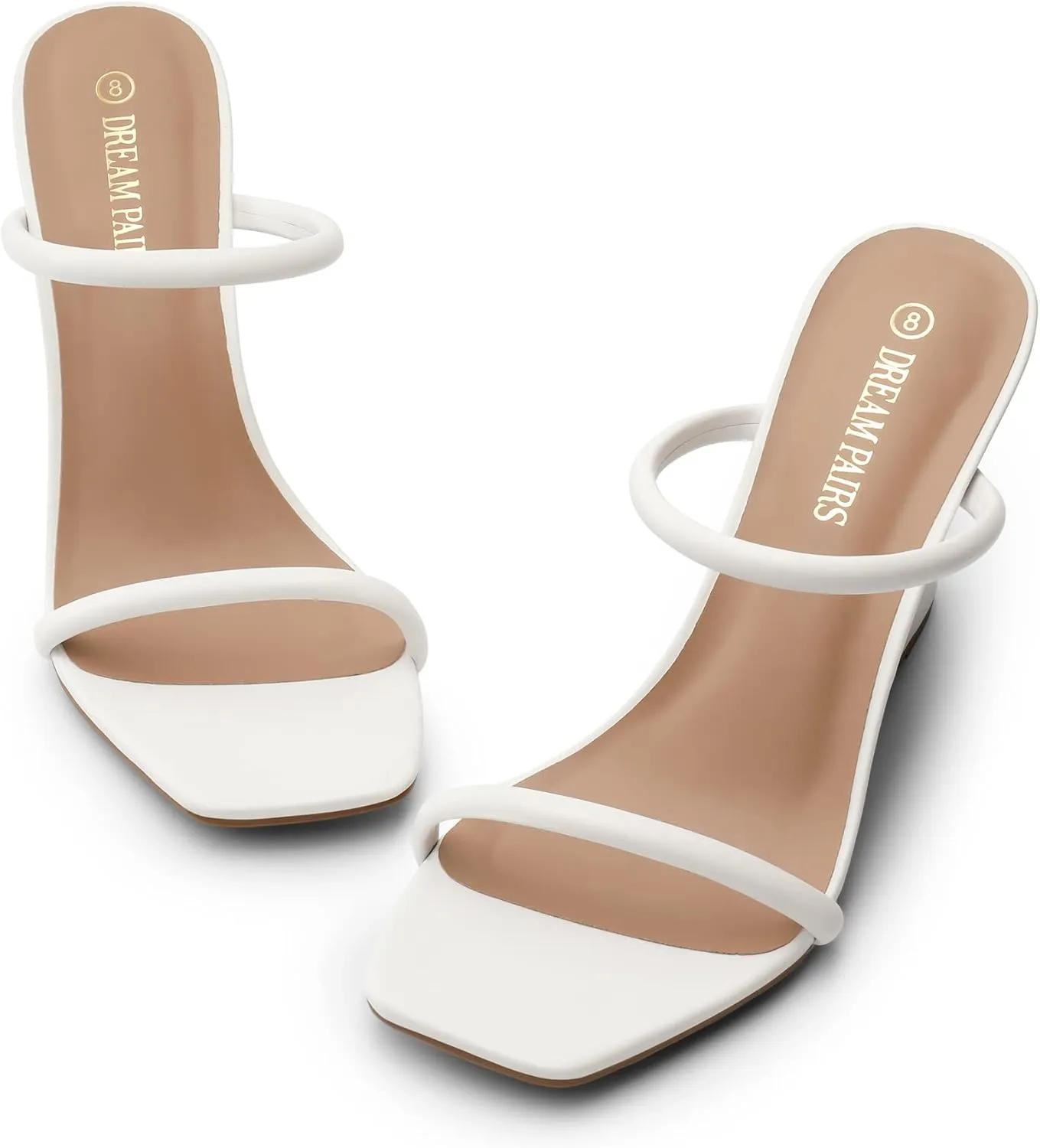 Slides Wedge Sandals Two Strap Square Open Toe Dress Shoes DREAM leak youngster cluster subsequent unoccupied PAIRS Women's 