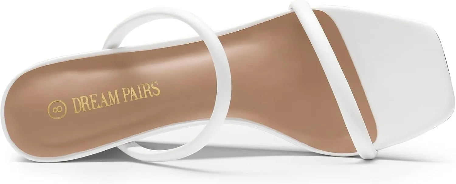 Slides Wedge Sandals Two Strap Square Open Toe Dress Shoes DREAM leak youngster cluster subsequent unoccupied PAIRS Women's 