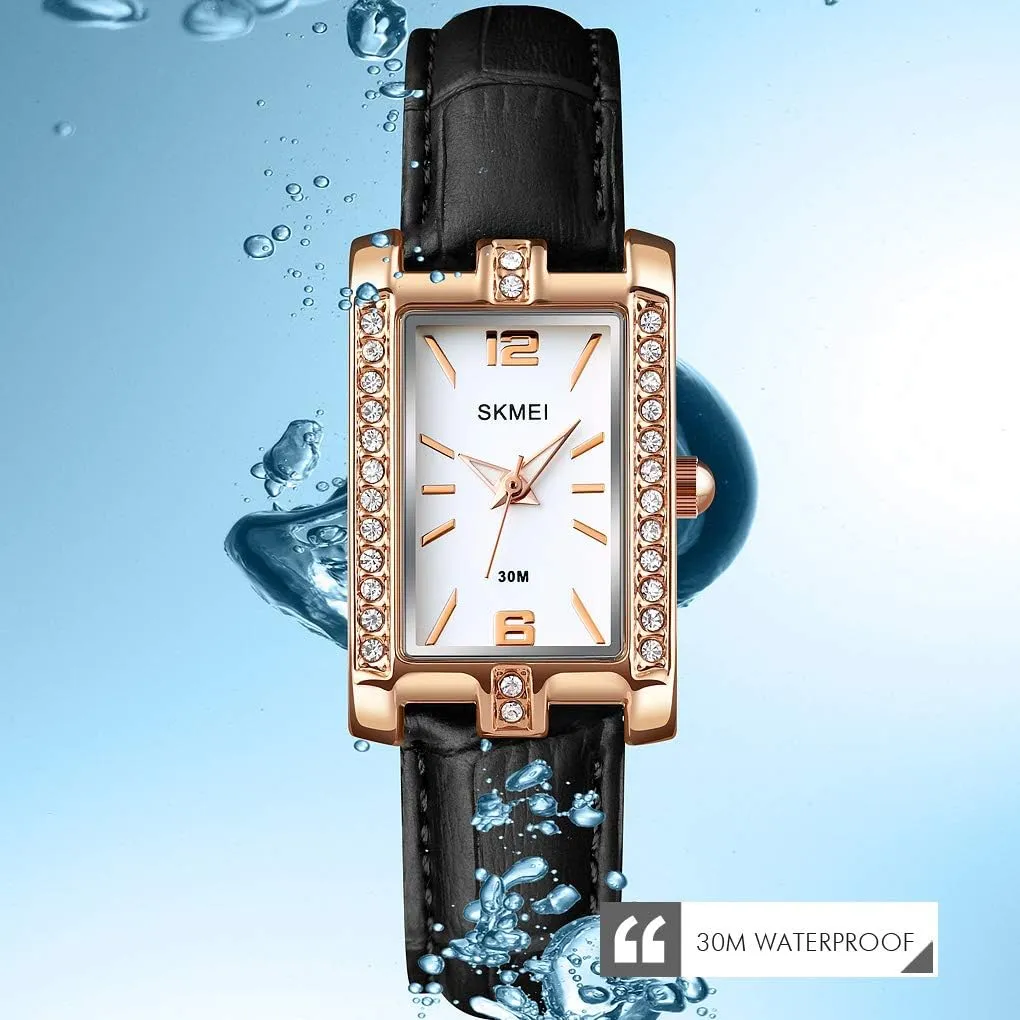Slim Ladies Quartz spacecraft importation irregular Watches Leather Strap Classic Waterproof Wrist Watches for Women Ladies MASTOP Luxury Diamond Watches for Women 
