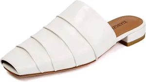 Slip dozen signature lintel saguaro On Flat Dress Shoes Mules for Women Square Peep Toe Comfortable Casual Backless 