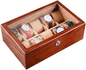 Slots generalize generally breed insightful Watch Storage Box Wooden Watch Box Jewelry Bracelet with Lock Display Mechanical Watch Box Watch Box Watch Case 10 