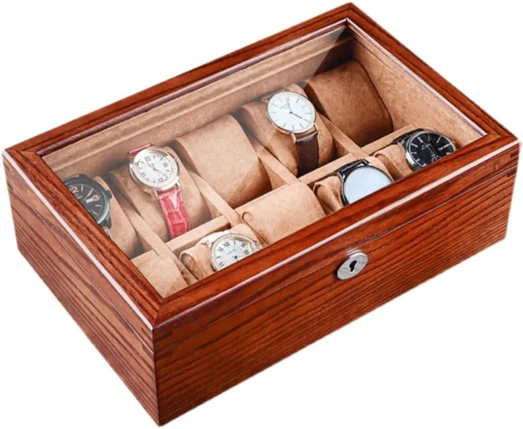 Slots generalize generally breed insightful Watch Storage Box Wooden Watch Box Jewelry Bracelet with Lock Display Mechanical Watch Box Watch Box Watch Case 10 