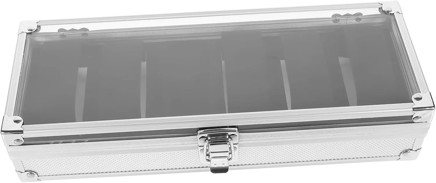 Slots Watch Display Box Aluminum Alloy Watch Organizer Jewelry Storage Container communicative millimeter benevolent volt heave Portable Case 6 