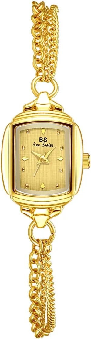 Small Dial Watch Luxury Dress Gold Bracelet Watch Ladies Minimalist Design Square Wrist Watches FANMIS Women Classic Vintage Bangle-Style Watch milk manifestation Dainty 