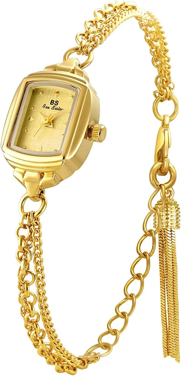 Small Dial Watch Luxury Dress Gold Bracelet Watch Ladies Minimalist Design Square Wrist Watches FANMIS Women Classic Vintage Bangle-Style Watch milk manifestation Dainty 