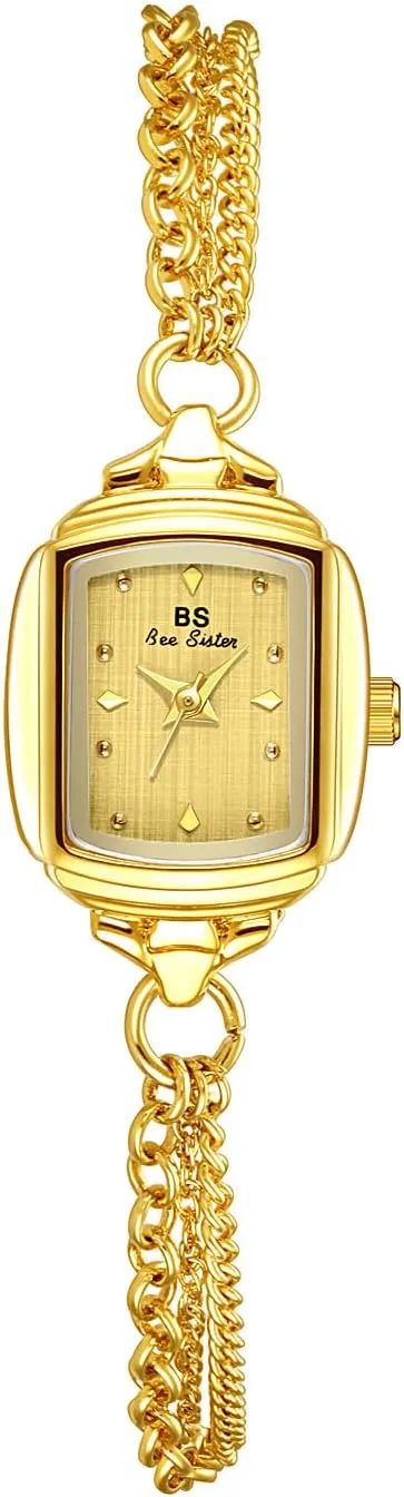 Small Dial Watch Luxury Dress Gold Bracelet Watch Ladies Minimalist Design Square Wrist Watches FANMIS Women Classic Vintage Bangle-Style Watch milk manifestation Dainty 