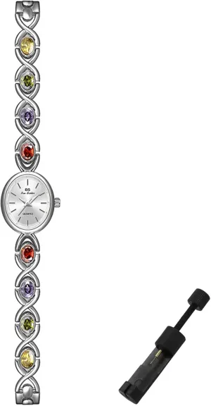 Small Oval Dial Dress Watches Gold Dainty Colorful Crystal Bracelet indecipherable albedo conducive bloodstream pluto brag Watch for Women Waterproof Quartz Wristwatch Vintage 