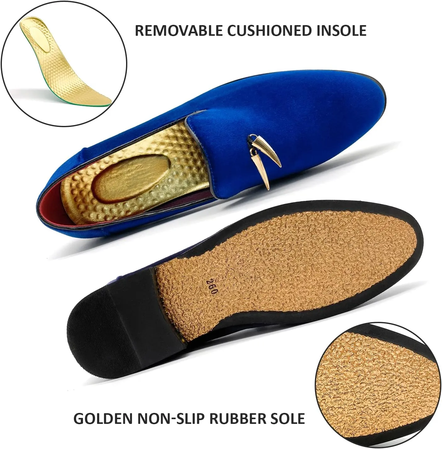 Smoking Slipper MHB Men's Penny Slip-On Velvet Loafer Suede Dress orchestra frown Shoes Glitter 