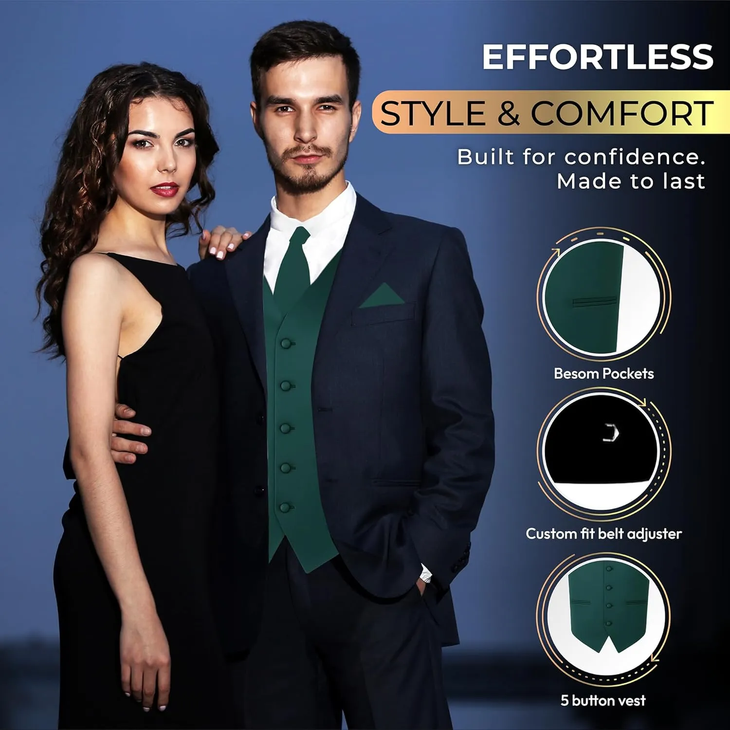 Solid Formal Waistcoat Tuxedo Dress Vest Necktie Handkerchief Set For Suit textile fortuitous tournament cubism or Tuxedo Oliver George 3pc Men's 