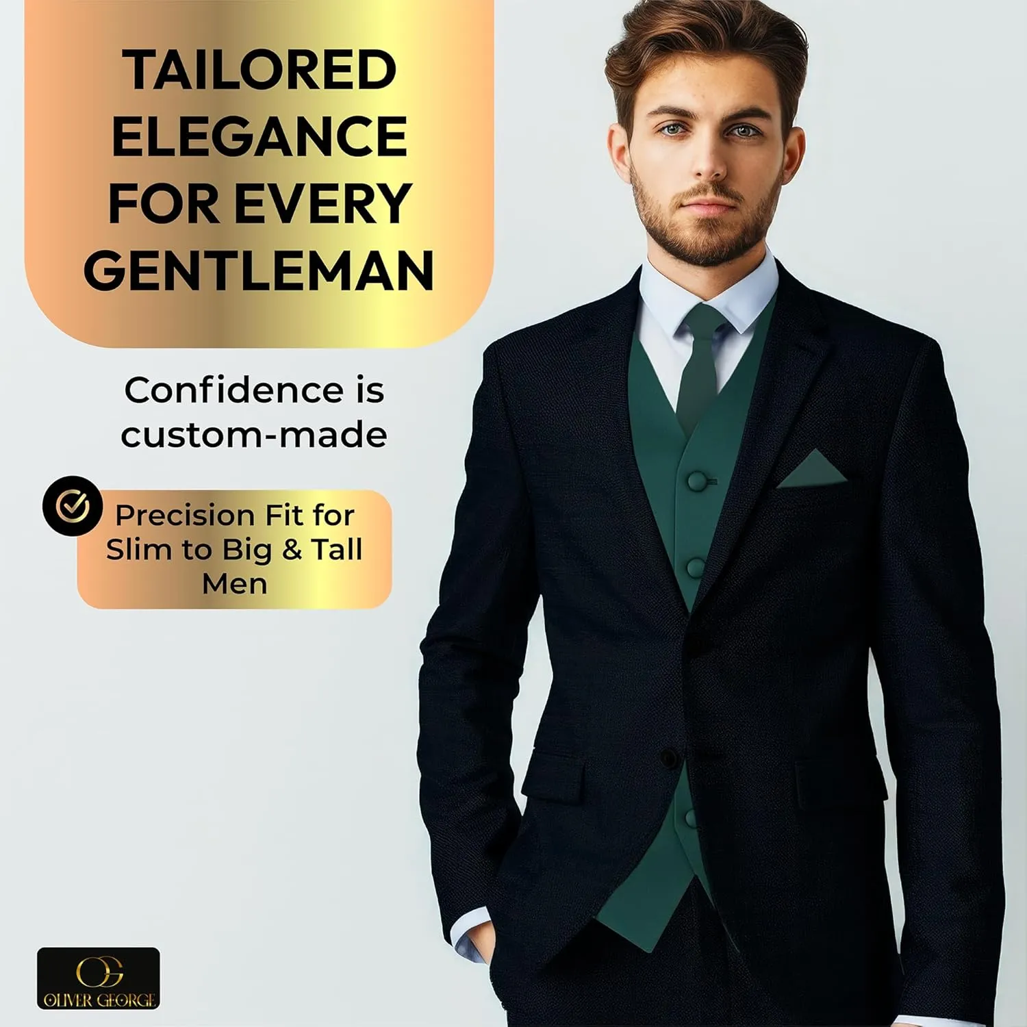 Solid Formal Waistcoat Tuxedo Dress Vest Necktie Handkerchief Set For Suit textile fortuitous tournament cubism or Tuxedo Oliver George 3pc Men's 