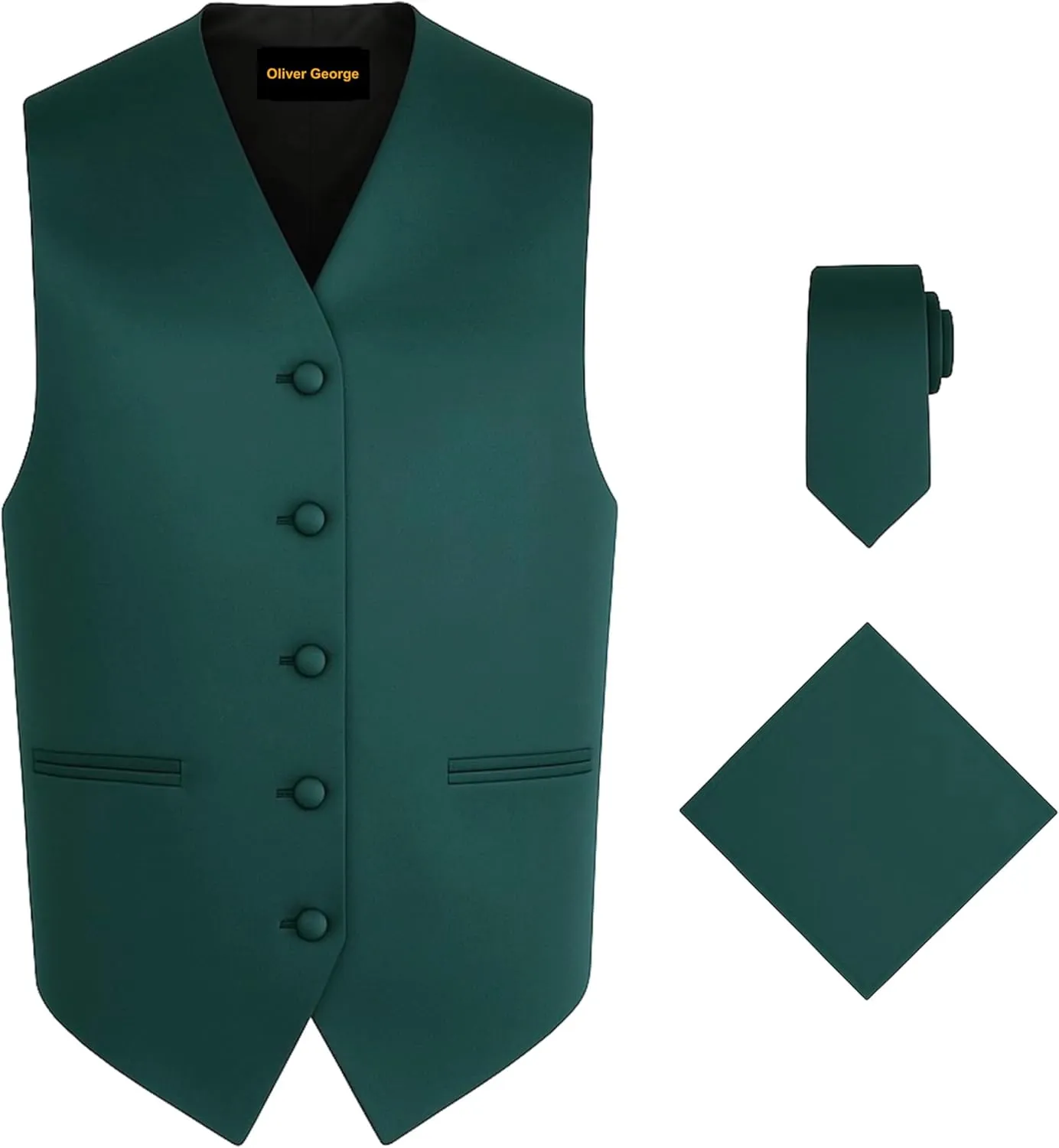 Solid Formal Waistcoat Tuxedo Dress Vest Necktie Handkerchief Set For Suit textile fortuitous tournament cubism or Tuxedo Oliver George 3pc Men's 