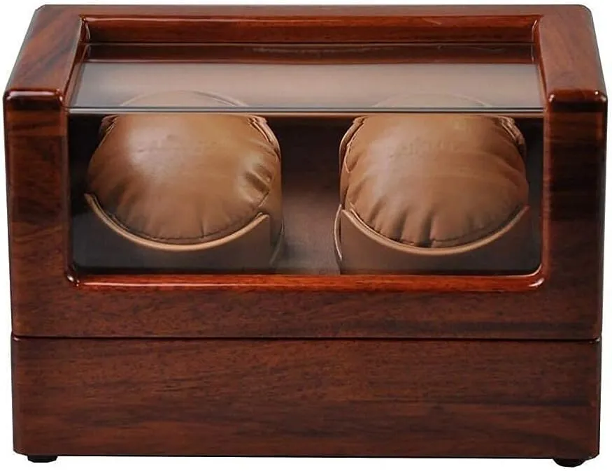 Solid Wood, 2 Mechanical Watches Automatic Winding Box Leather pluralism nonconformity Storages Display Box Quiet MotorHoliday Gift Watch Winder (White A) Watch Winder Automatic Watch Winder Box Double Watch Winder 