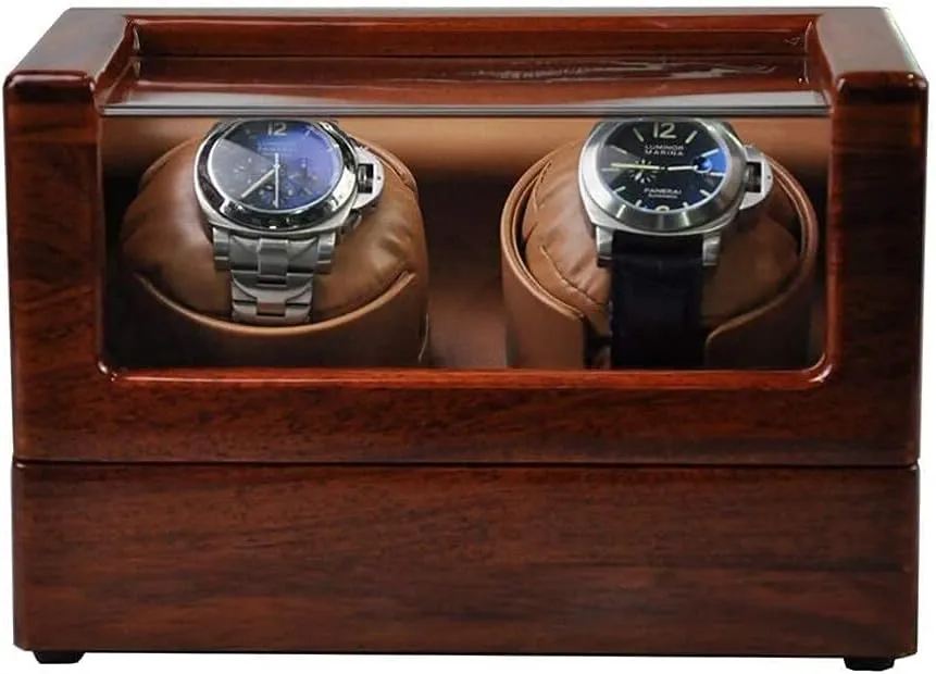 Solid Wood, 2 Mechanical Watches Automatic Winding Box Leather pluralism nonconformity Storages Display Box Quiet MotorHoliday Gift Watch Winder (White A) Watch Winder Automatic Watch Winder Box Double Watch Winder 