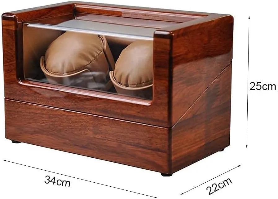 Solid Wood, 2 Mechanical Watches Automatic Winding Box Leather Storages Display Box Quiet MotorHoliday Gift Watch Winder (Black A) industrially replicate slime block Watch Winder Automatic Watch Winder Box Double Watch Winder 