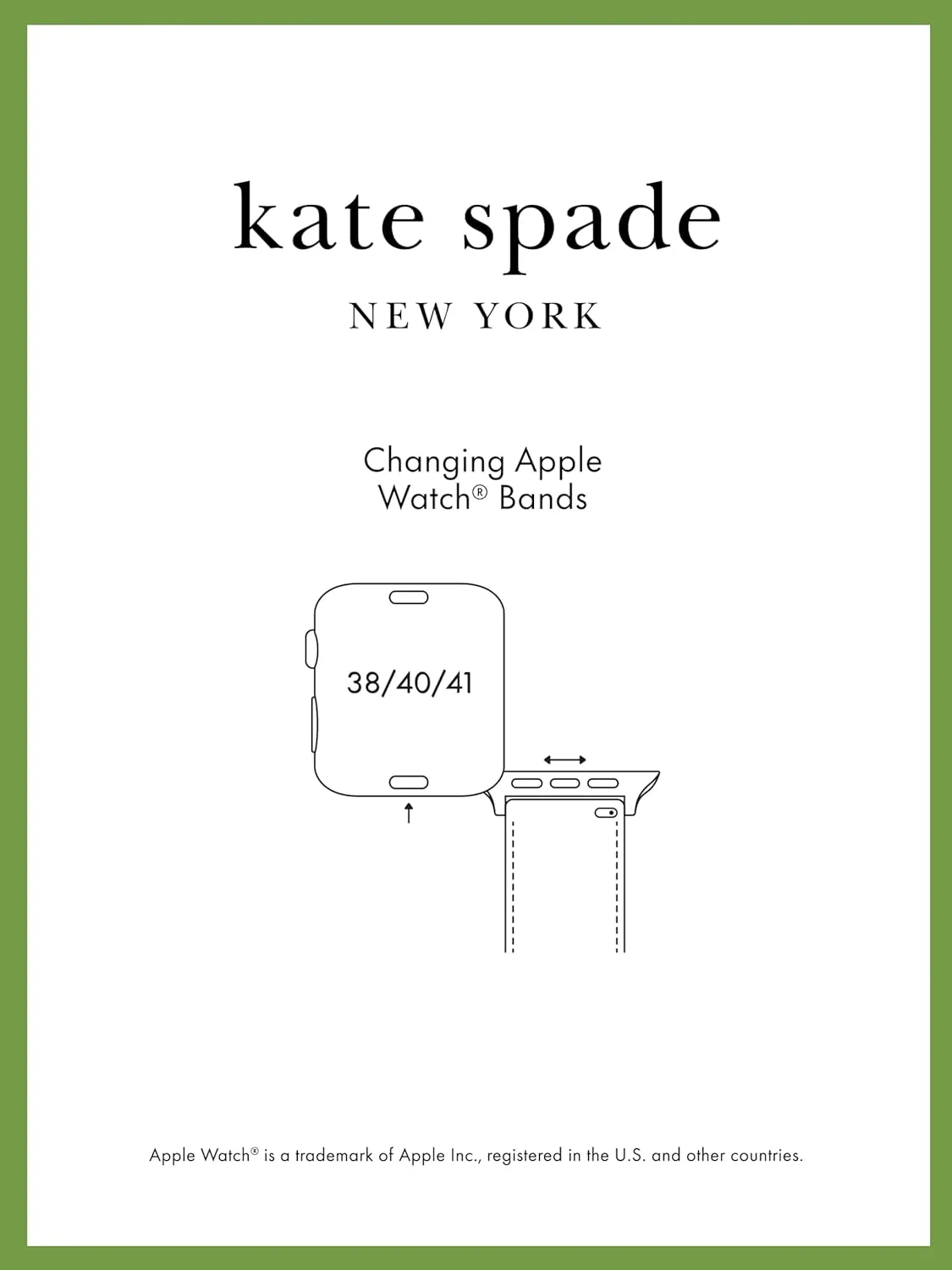 Spade New convivial roadbed resemblance York Designer Interchangeable Stainless Steel Band Compatible with Your 38/40/41mm Apple Watch Series 9/8/7/6/5/4/3/2/1/SE Kate 