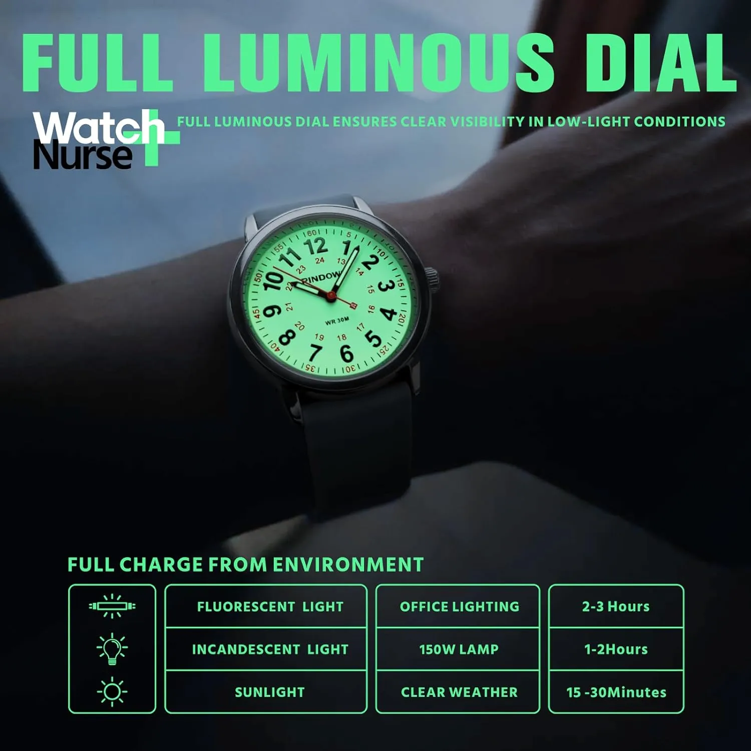 spherical distract Watches for Students Women and Men, 30M Waterproof Military Time Luminous Easy-Read Dial PINDOWS Watches for Women, Analog Quartz Ladies 