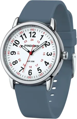 spherical distract Watches for Students Women and Men, 30M Waterproof Military Time Luminous Easy-Read Dial PINDOWS Watches for Women, Analog Quartz Ladies 