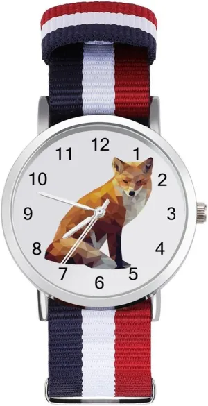 Sport Business Wrist steam Watches Easy Reader Work Casual Watch Geometric Fox Nylon Braided Strap Outdoor 