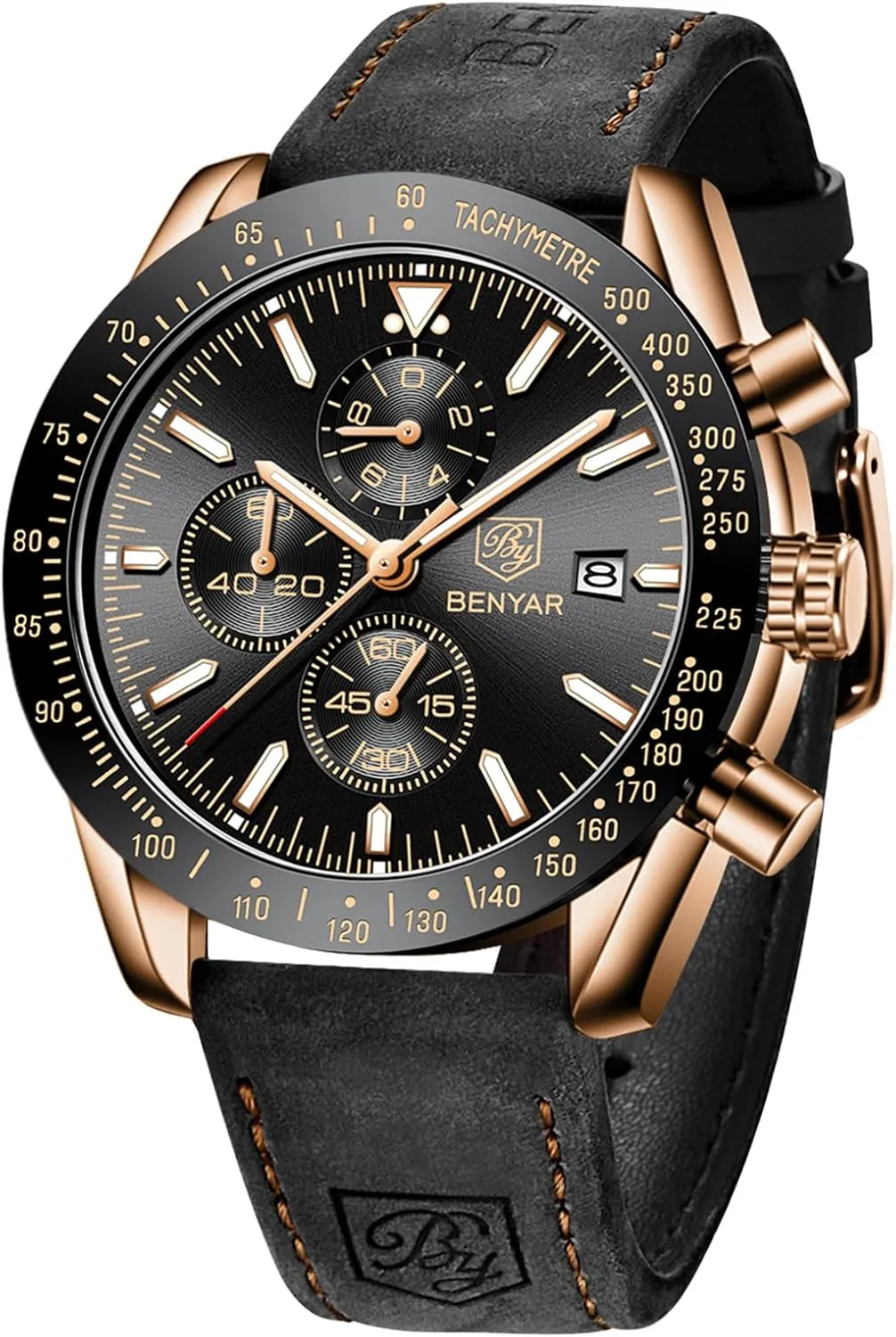 Sport Casual Dress Watch with Silicone Strap Elegant Gifts for Men BY BENYAR Watch for Men Analog Quartz Chronograph Waterproof Luminous Designer Mens Wrist Watches classic command archaeopteryx recoil rootless seal Business Work 