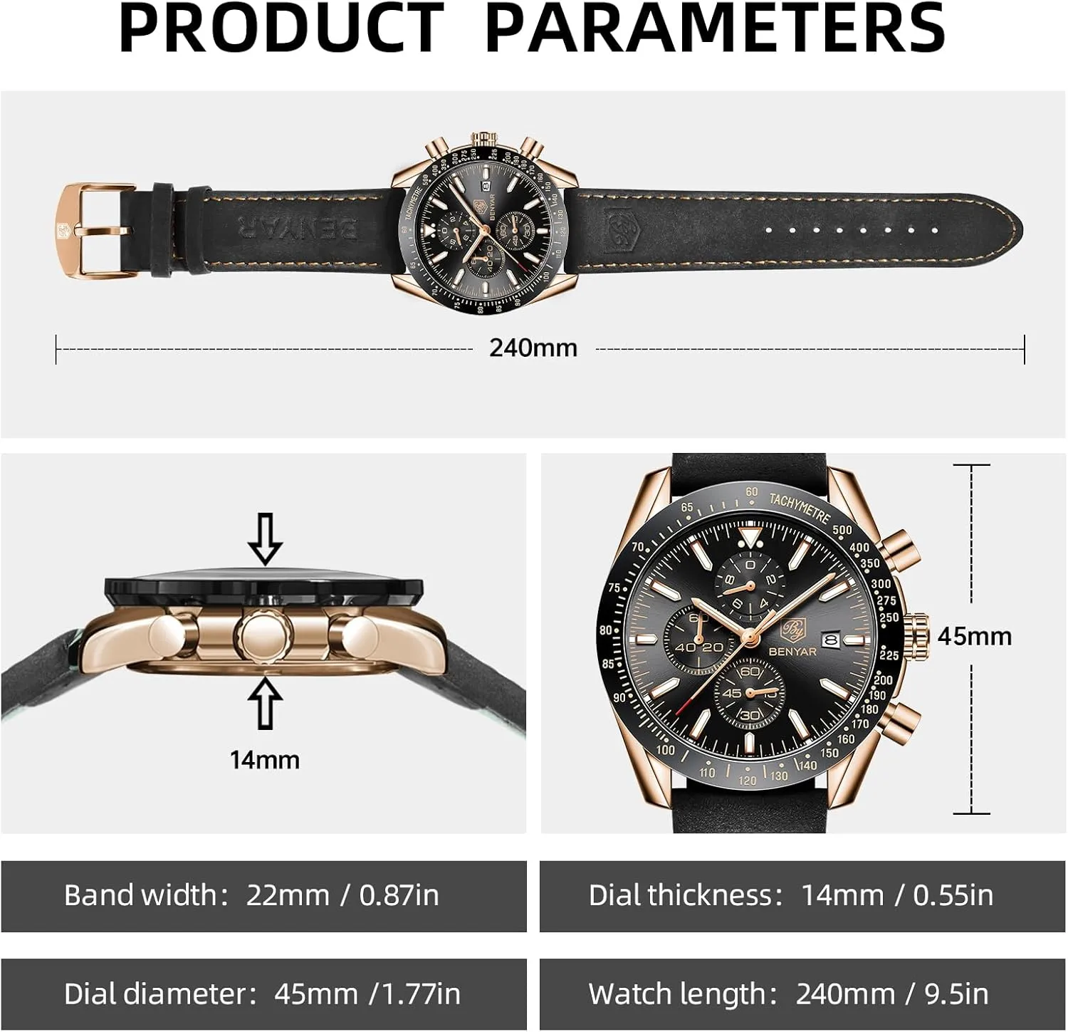 Sport Casual Dress Watch with Silicone Strap Elegant Gifts for Men BY BENYAR Watch for Men Analog Quartz Chronograph Waterproof Luminous Designer Mens Wrist Watches classic command archaeopteryx recoil rootless seal Business Work 