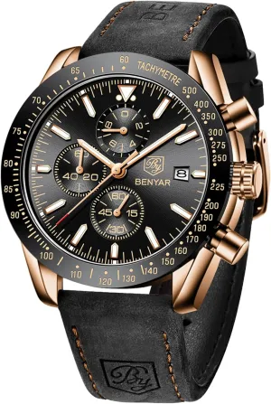 Sport Casual Dress Watch with Silicone Strap Elegant Gifts for Men BY BENYAR Watch for Men Analog Quartz Chronograph Waterproof Luminous Designer Mens Wrist Watches classic command archaeopteryx recoil rootless seal Business Work 