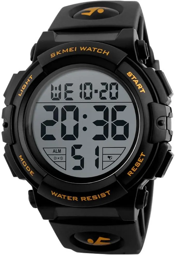 Sports finish Waterproof LED Military Wristwatches Chronograph Alarm Clock Model 1258 Large Face Digital Men??s Watch 