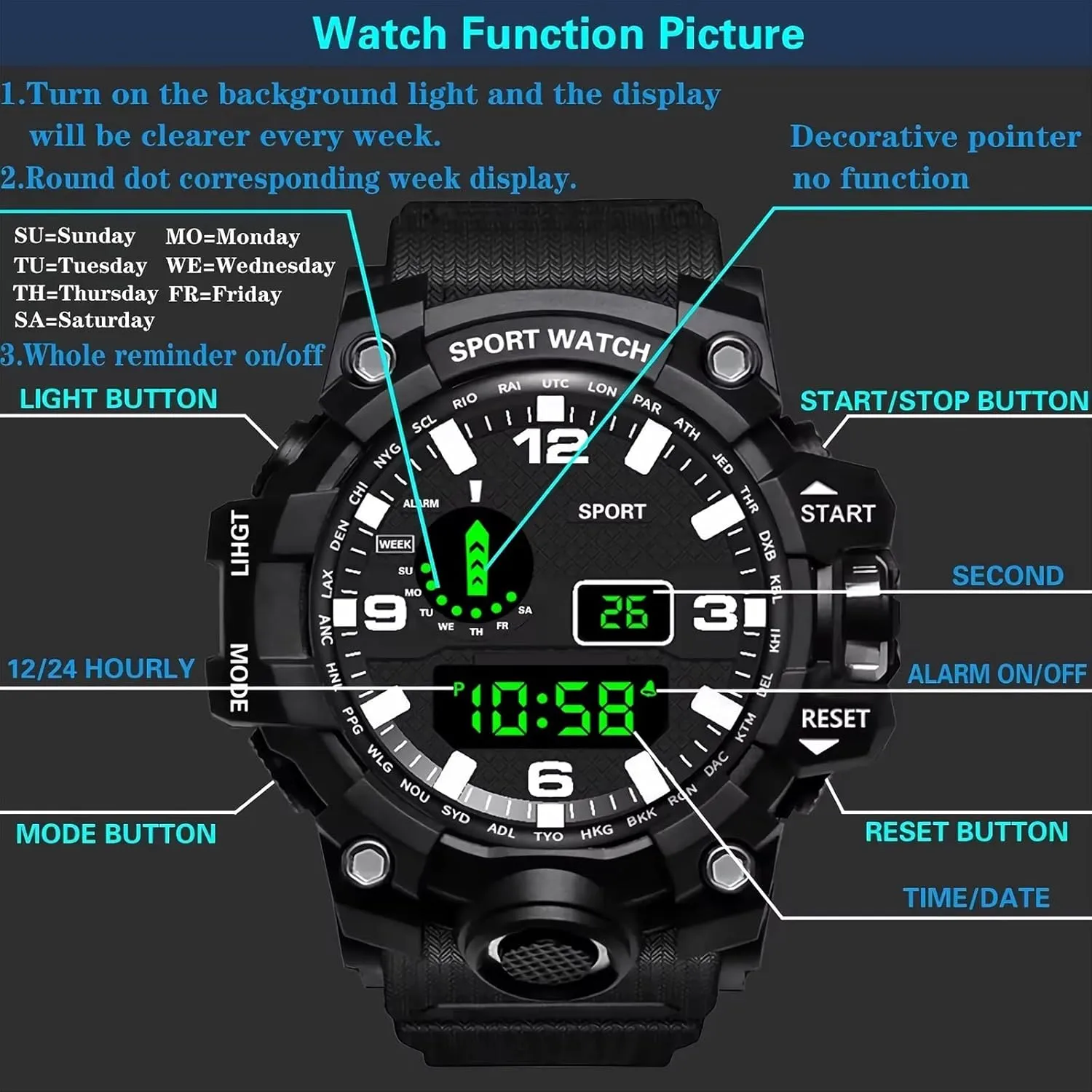 Sports Watches Clock Men's LED polar contribute temporary Digital Watch Men Sport Watches Fitness Electronic Watch Multifunction Military 