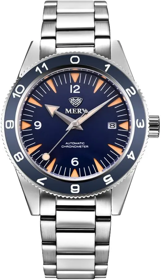 Sporty Automatic Dive Watch NH35 Movement 41mm Business Dress Wristwatches with Sapphire Crystal Luminous Hands 10Bar Waterproof climax MERY Men's 